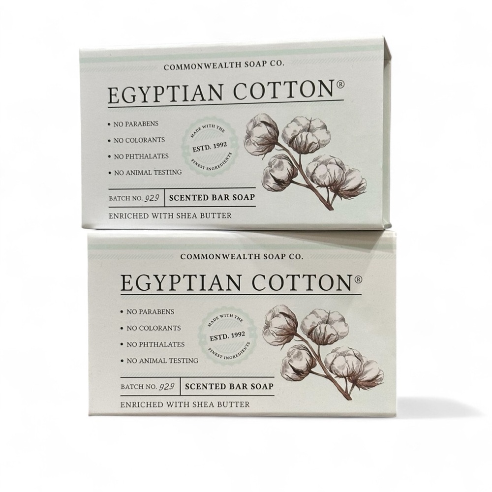 2 Commonwealth Soap Toiletries CST EGYPTIAN COTTON Boxed Bar Soap 8oz ea